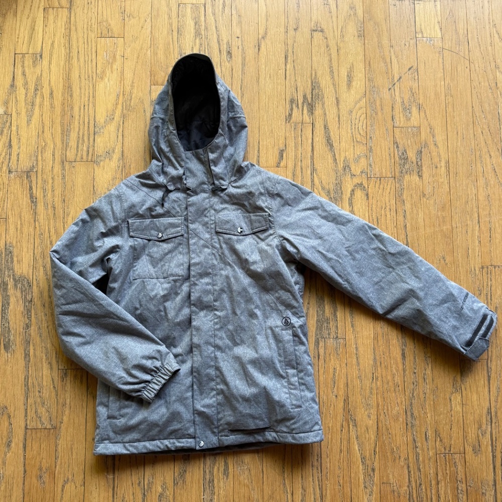 Volcom Activism Gray Hooded Ski/Snowboard Jacket, Women's XL